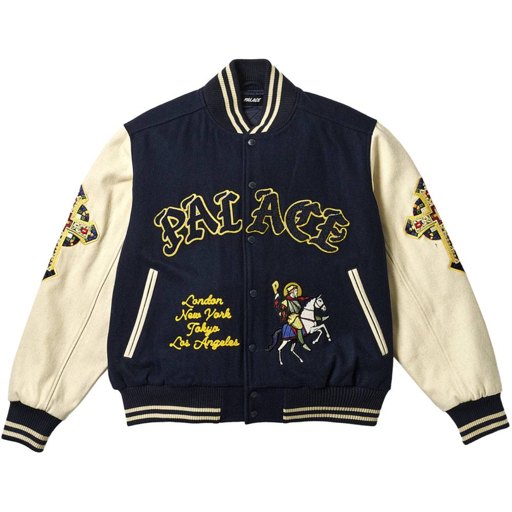 Palace Saints Varsity Jacket Navy