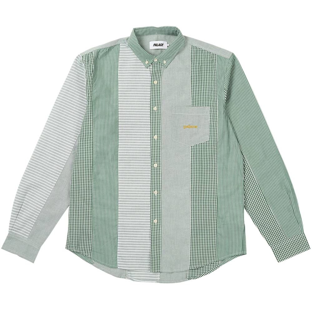 Patchwork Stripe Shirt Green
