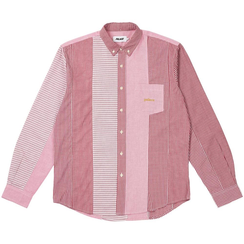 Patchwork Stripe Shirt Red