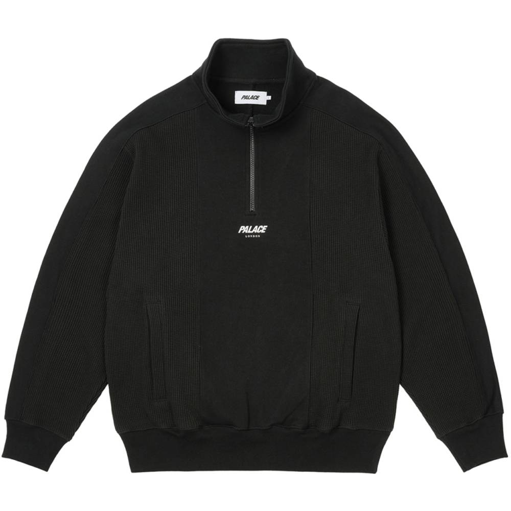 Waffle On 1/4 Zip Black