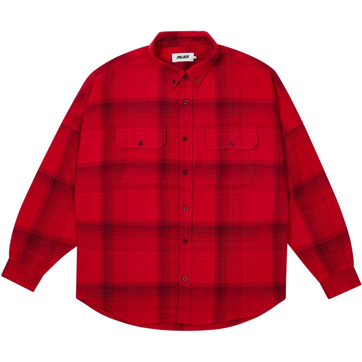 Brushed Flannel Drop Shoulder Shirt Red