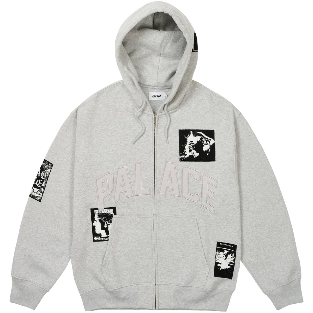 Patch Up Zip Hood Grey Marl