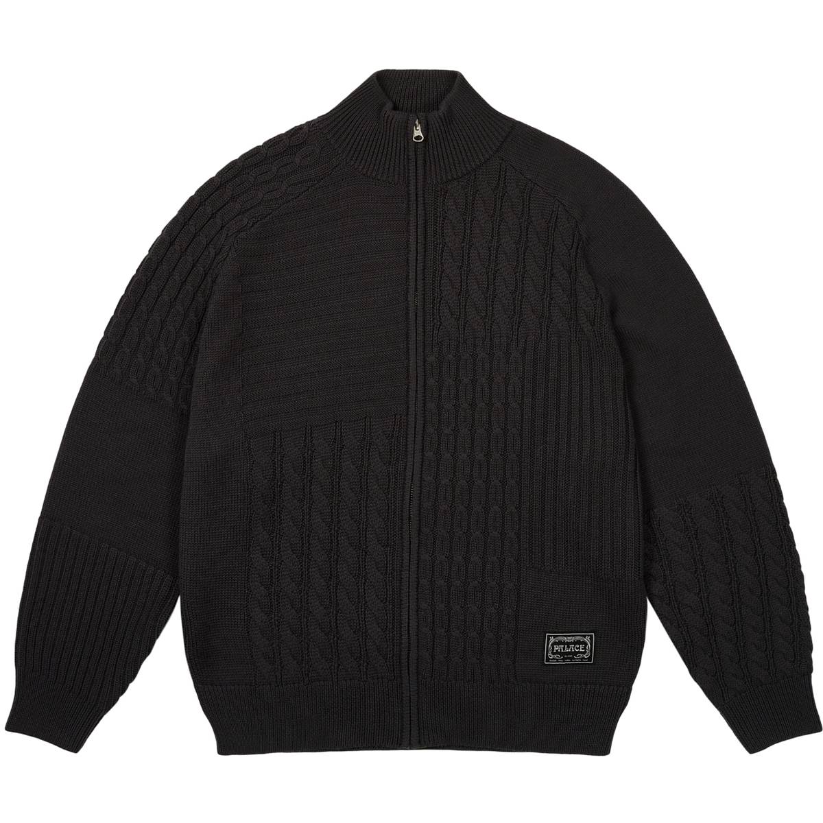Patchwork Zip Knit Black
