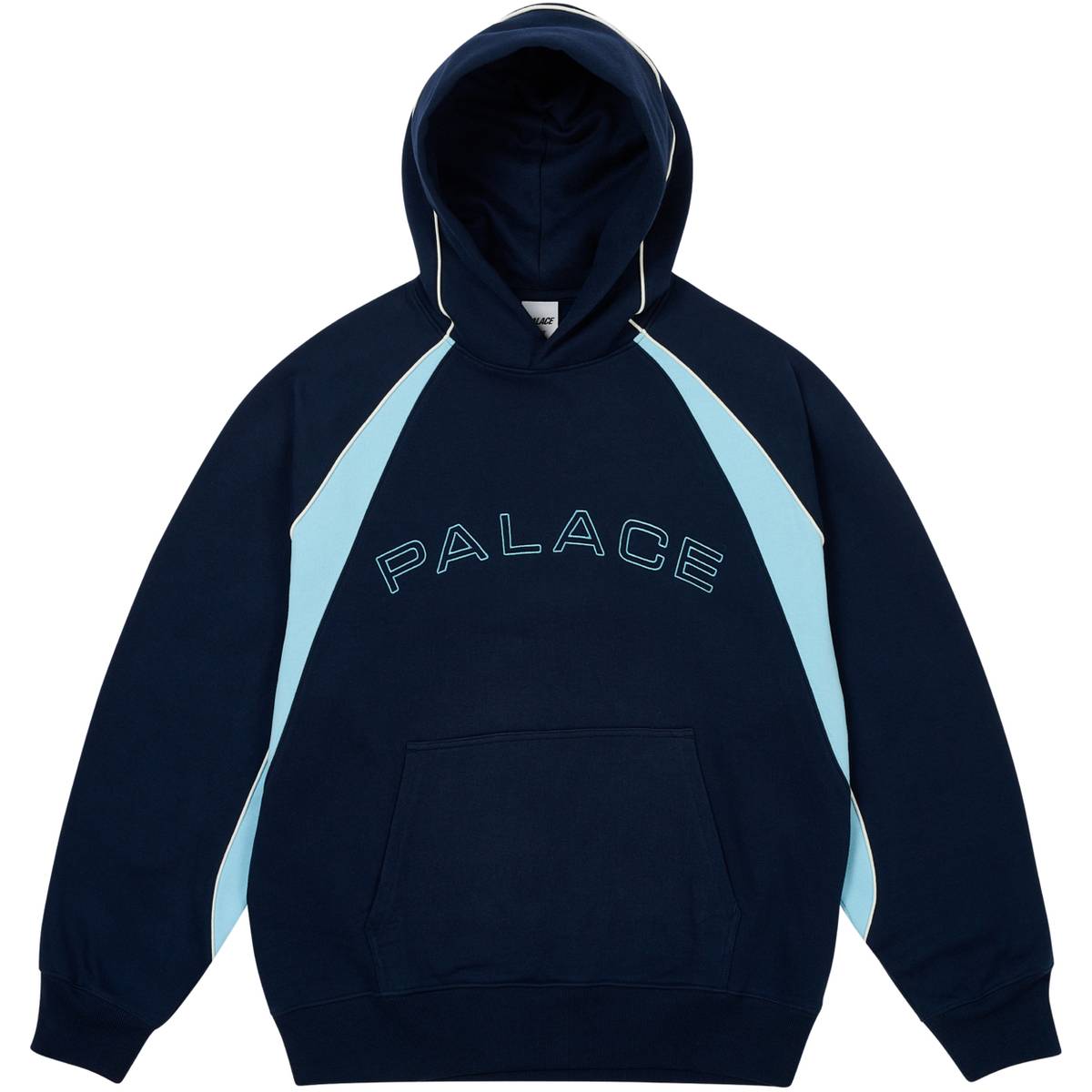 Piped Panel Hood Ocean Blue