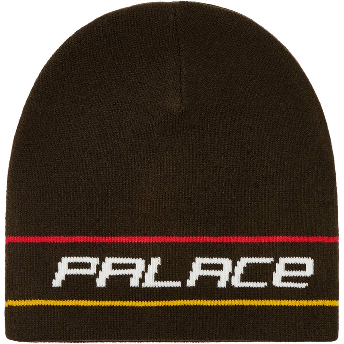 Stripe Nein Cuff Beanie Brown