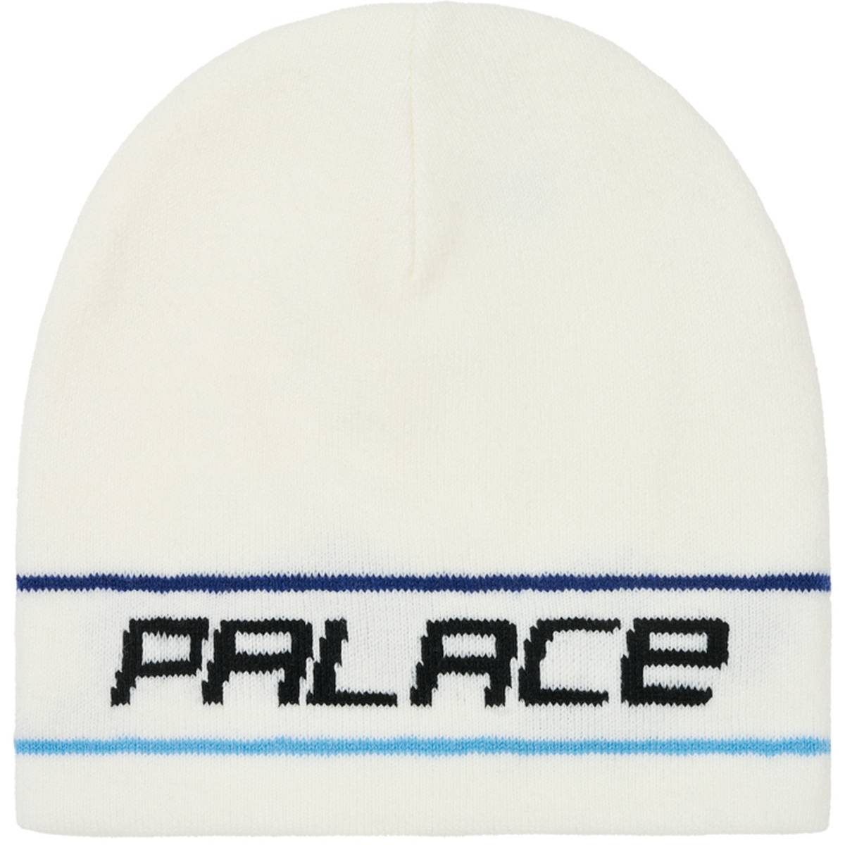 Stripe Nein Cuff Beanie White