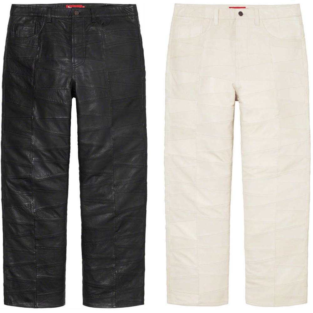 Patchwork Leather 5-pocket Jean