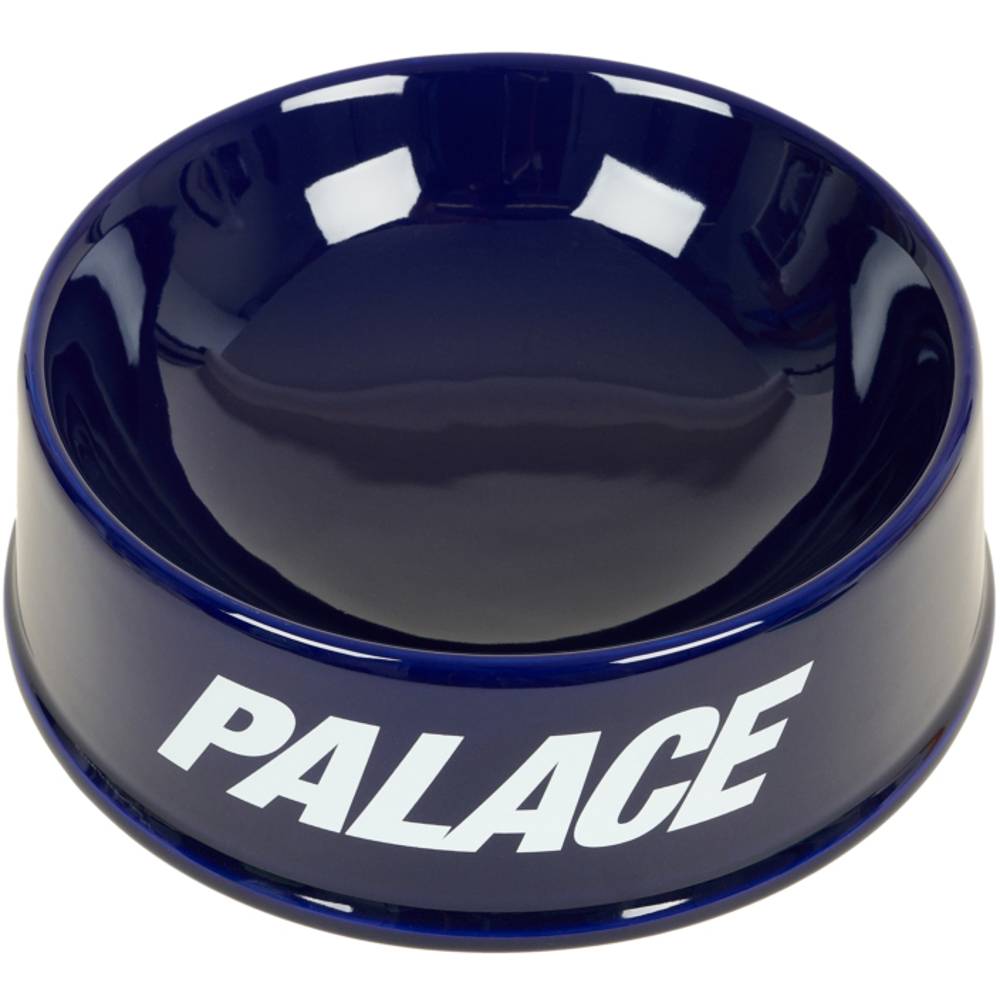 Palace Font Ceramic Dog Bowl Blue