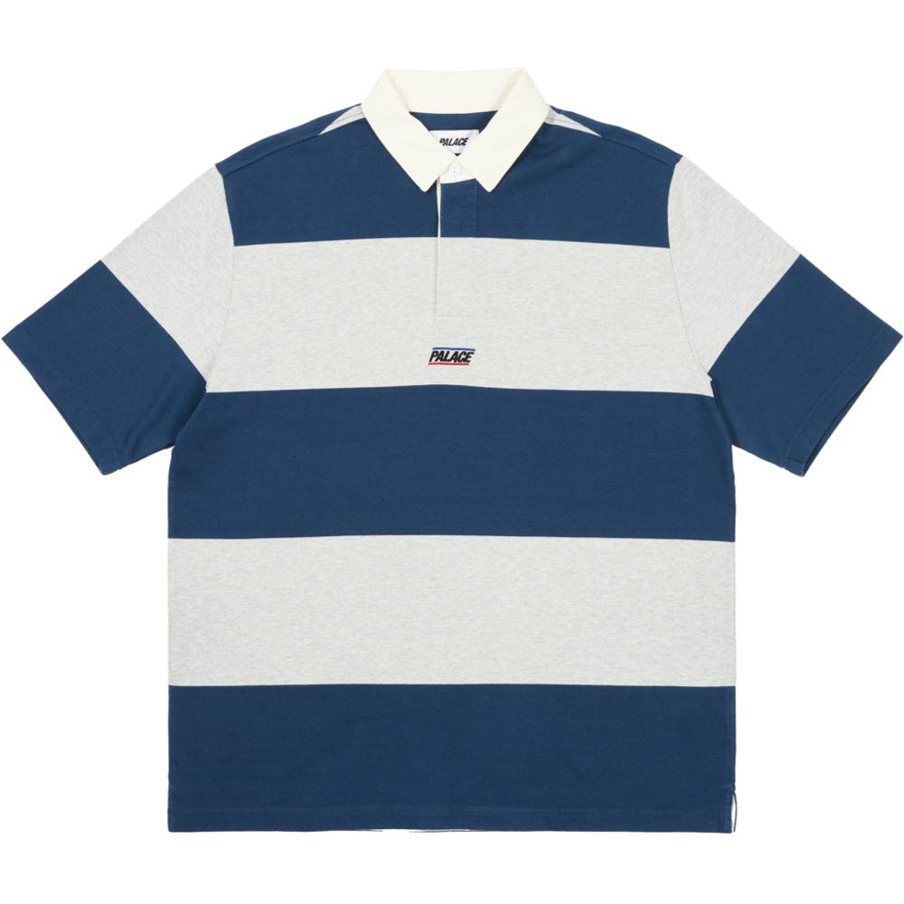 Wide Rugby Polo Grey Marl / Navy