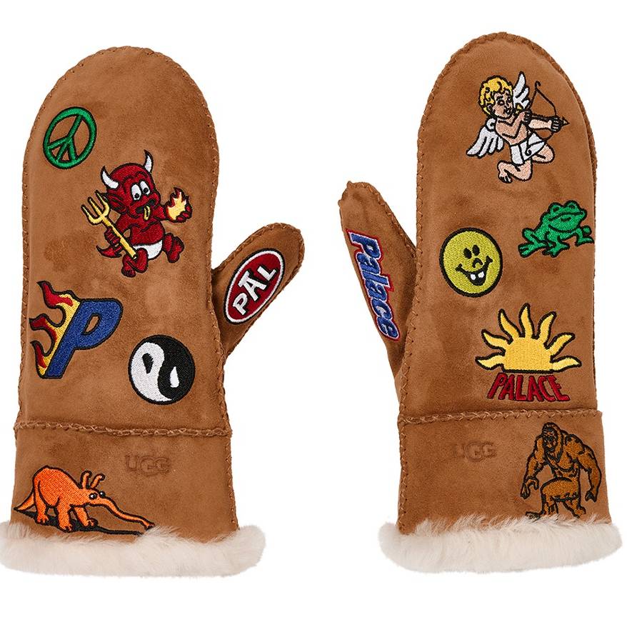 Palace Ugg Mittens Brown