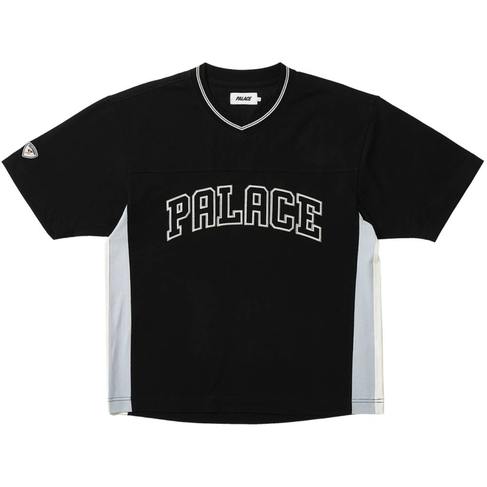 Panel V-neck Jersey Black