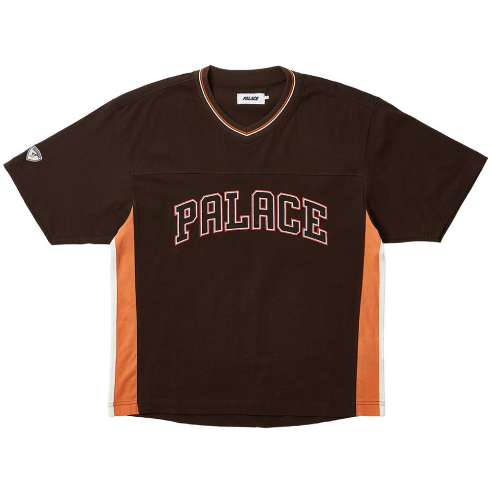 Panel V-neck Jersey Brown