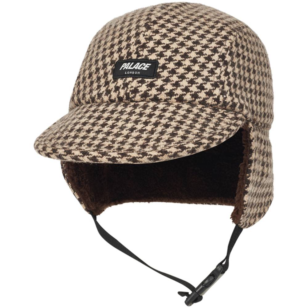 Reverso Earflap 4-panel Houndstooth Brown