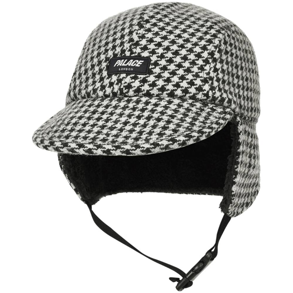 Reverso Earflap 4-panel Houndstooth White