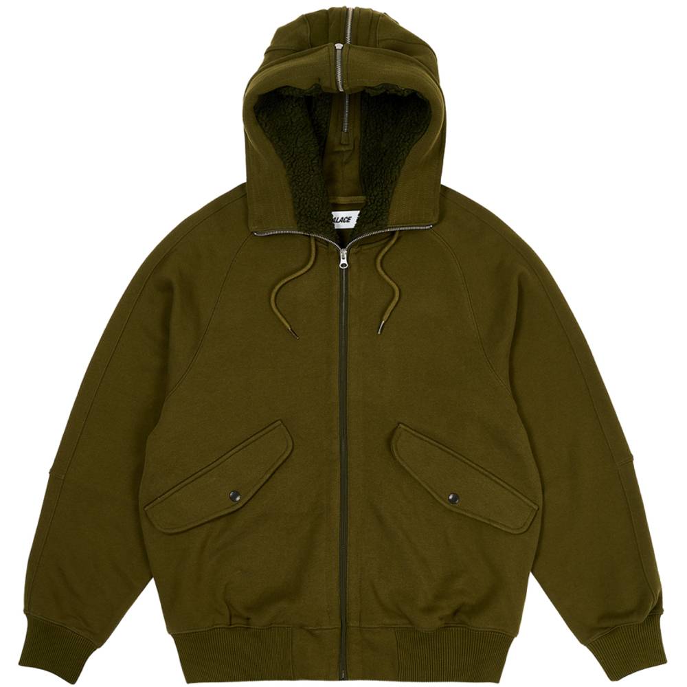 Split Hood Bomber Sweat Olive