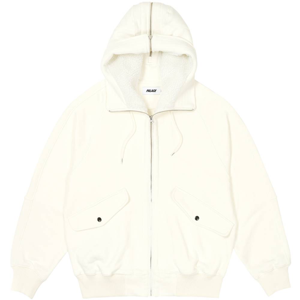 Split Hood Bomber Sweat White