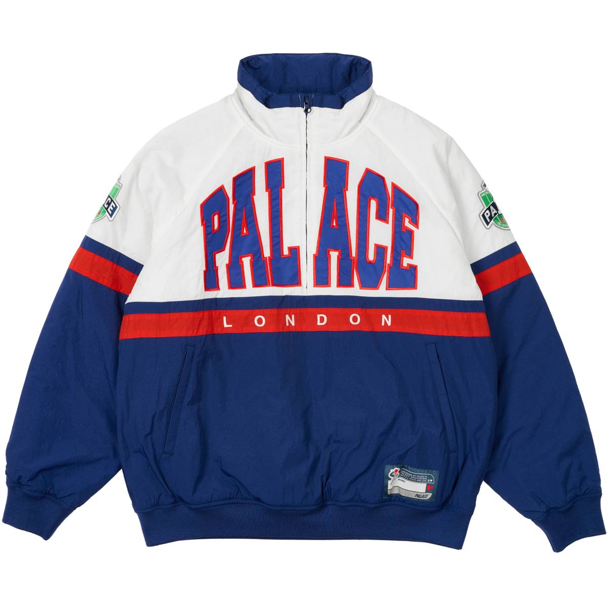 Breakout Half Zip Bomber White / Navy